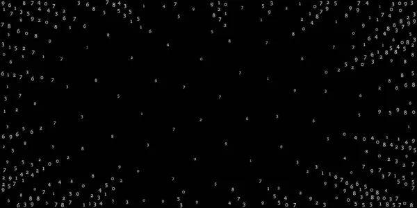 減少する数字 ビッグデータの概念 二項白色整列飛行桁 黒を背景にした上品な未来的なバナー 数字が落ちているデジタルベクトル図 — ストックベクタ