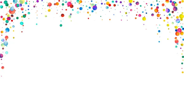 Aquarell Konfetti Auf Weißem Hintergrund Bezaubernde Punkte Regenbogenfarben Fröhliche Feier — Stockfoto