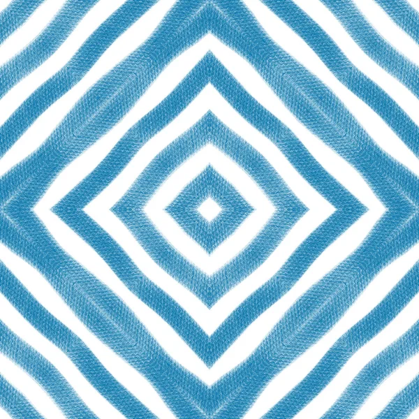 Chevron Streifen Design Blauer Symmetrischer Kaleidoskop Hintergrund Textilfertiger Zarter Druck — Stockfoto