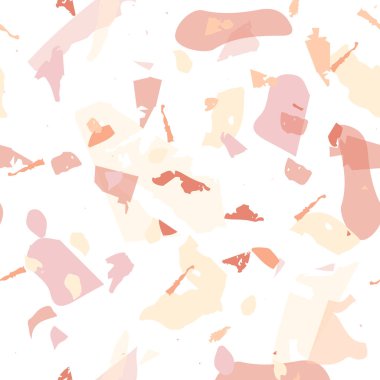 Terrazzo kusursuz desen. Taşlı turuncu gerçekçi mermer dokusu. Doğal taşlardan, granitten, kuvarstan, mermerden, betondan yapılmış arka plan. Terrazzo pürüzsüz desenli serin renklerde. 