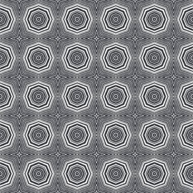 Mozaik kusursuz desen. Siyah simetrik kaleydoskop. Retro mozaik kusursuz tasarım. Tekstil hazır muhteşem baskı, mayo kumaş, duvar kağıdı, ambalaj..