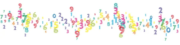 Caída Coloridos Números Ordenados Concepto Estudio Matemático Con Dígitos Voladores — Vector de stock