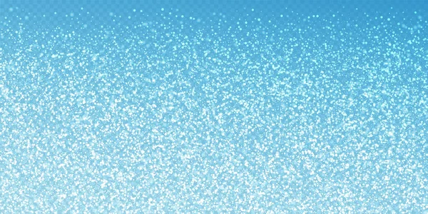 Волшебный Рождественский Фон Тонкие Летящие Снежинки Звезды Прозрачном Голубом Фоне — стоковый вектор