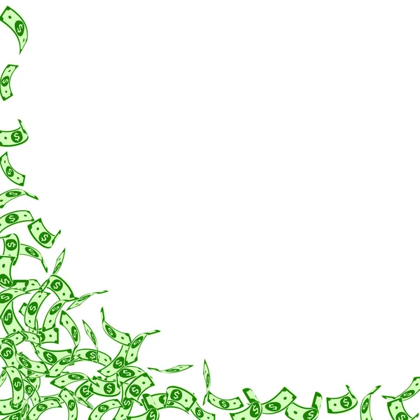 Les Billets Dollars Américains Tombent Petits Billets Usd Sur Fond — Image vectorielle