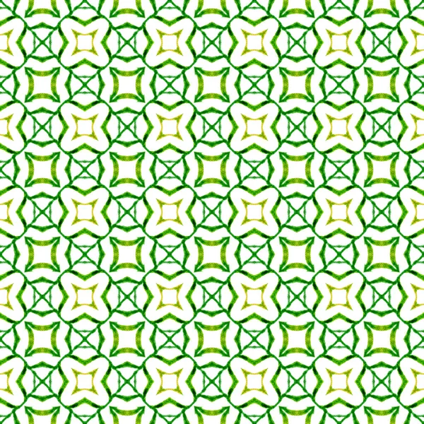 纺织现成有趣的印刷品 泳衣面料 包装材料 绿色令人叹为观止的时髦夏装设计 手工划定的热带无缝边界 热带无缝模式 — 图库照片