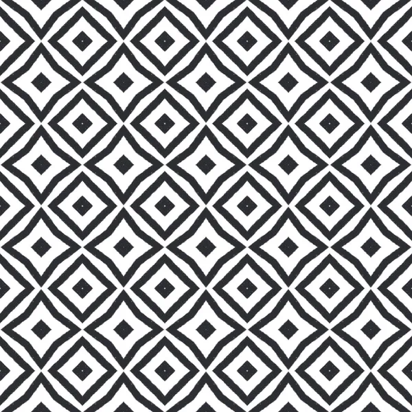 Geometrický Bezešvý Vzor Černé Symetrické Kaleidoskopické Pozadí Textilní Tisk Tkaniny — Stock fotografie