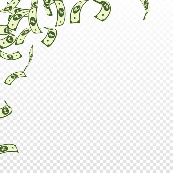 Notas Rupia Indianas Cair Contas Inr Flutuantes Fundo Transparente Dinheiro — Vetor de Stock