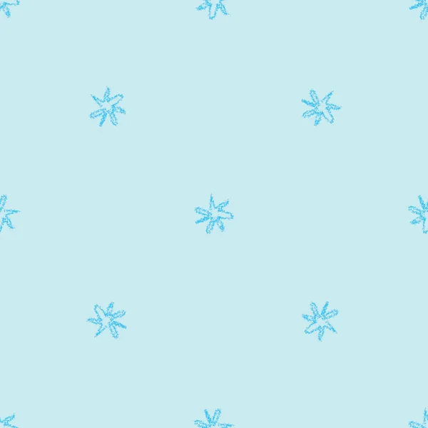 Hand Drawn Snowflakes Christmas Seamless Pattern. Subtle Flying Snow Flakes on chalk snowflakes Background. Adorable chalk handdrawn snow overlay. Optimal holiday season decoration.