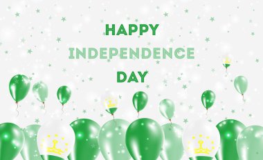 Tacikistan Bağımsızlık Günü Vatansever Tasarımı. Tadzhik Ulusal Renkleri 'nde balonlar. Bağımsızlık Günü Kutlama Kartın kutlu olsun..