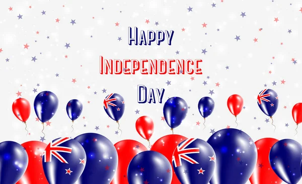 Design Patriótico Dia Independência Nova Zelândia Balões Nas Cores Nacionais —  Vetores de Stock