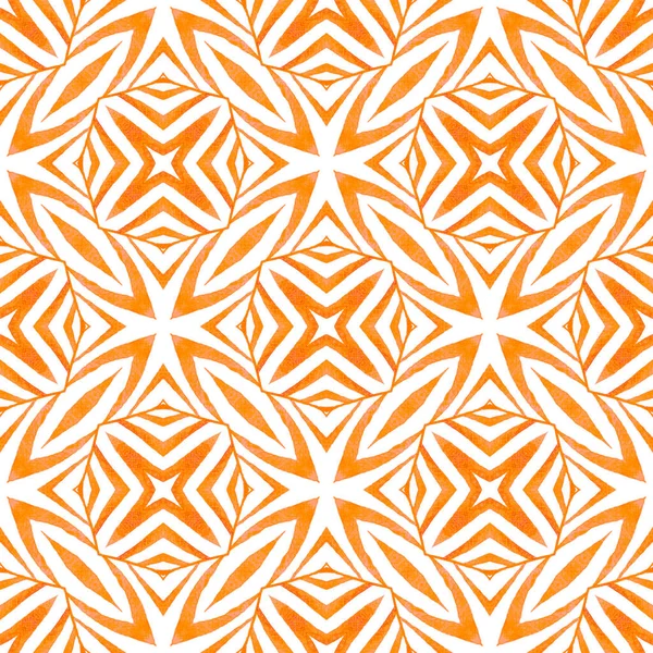 Exotic Seamless Pattern Orange Alluring Boho Chic Summer Design Textile — Stock Photo, Image