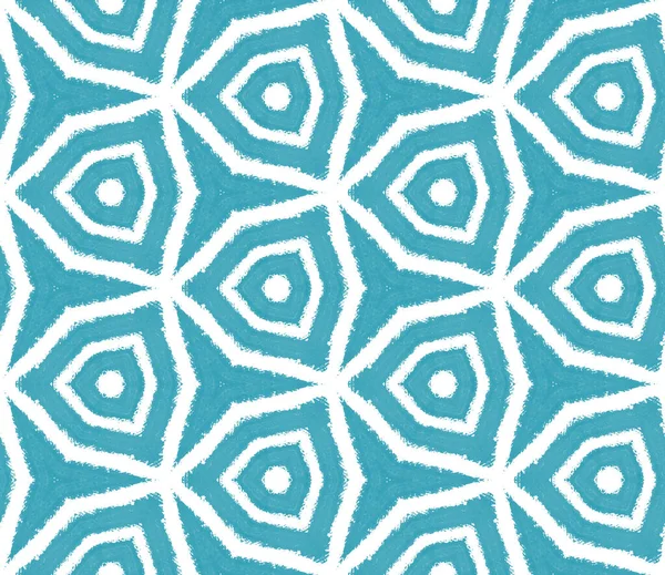 Textured Stripes Pattern Turquoise Symmetrical Kaleidoscope Background Textile Ready Grand — Stock Photo, Image
