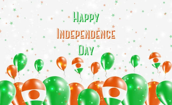 ニジェール独立記念日愛国的なデザイン ナイジェリア国立色の風船 ハッピーインデペンデンスデーベクトルグリーティングカード — ストックベクタ