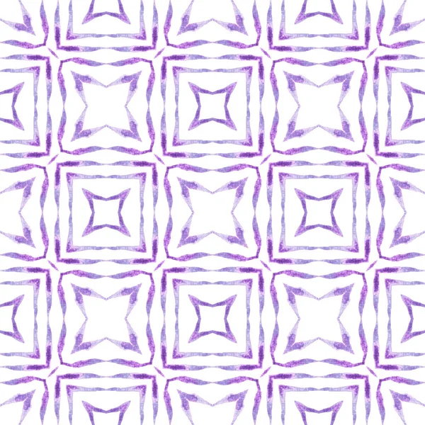 Mano Dibujado Borde Sin Costura Mosaico Verde Púrpura Limpio Diseño — Foto de Stock