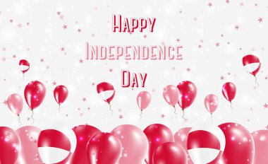 Grönland Bağımsızlık Günü Vatanseverlik Tasarımı. Grönland Ulusal Renkleri 'nde balonlar. Bağımsızlık Günü Kutlama Kartın kutlu olsun..