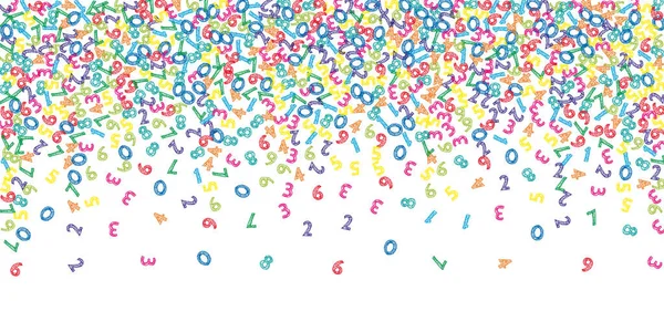 Падіння Різнокольорових Чисел Ескізів Математичне Вивчення Концепції Літаючими Цифрами Досить — стоковий вектор