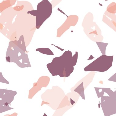 Terrazzo kusursuz desen. İç dekorasyon için minimalist döşeme taşı. Doğal taşlardan, granitten, kuvarstan, mermerden, betondan yapılmış arka plan. Terrazzo pürüzsüz desenli serin renklerde. 