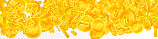 泰铢硬币掉了创新散落的Thb硬币 泰国的钱想象中的头彩 财富或成功的概念 矢量说明 — 图库矢量图片