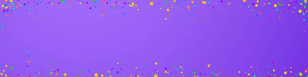 Feestelijke Confetti Feeststerren Heldere Confetti Violette Achtergrond Schattig Feestelijk Overlay — Stockvector