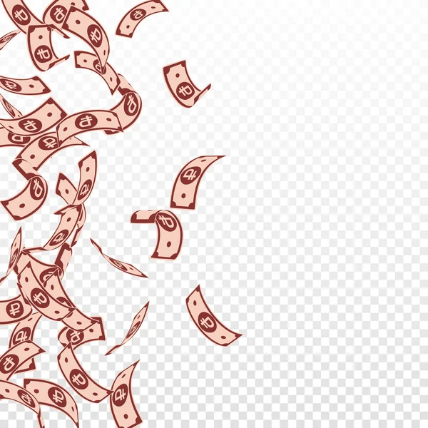 Los Rublos Rusos Caen Billetes Rub Flotantes Sobre Fondo Transparente — Vector de stock