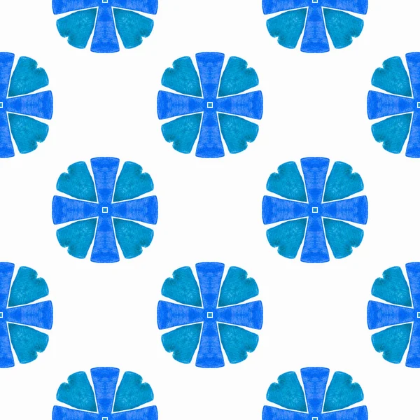 Azulejo Orgánico Diseño Verano Boho Chic Creativo Azul Frontera Verde — Foto de Stock