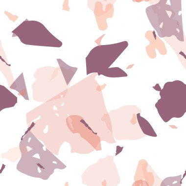 Terrazzo kusursuz desen. İç dekorasyon için minimalist döşeme taşı. Terrazzo pürüzsüz desenli, serin renklerde. Doğal taşlardan, granitten, kuvarstan, mermerden, betondan yapılmış arkaplan. 