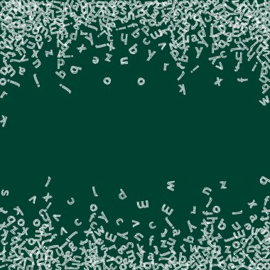 İngilizce 'nin harfleri düşüyor. Latin alfabesinin çocukça uçan kelimeleri. Yabancı diller öğrenim kavramı. Tahta arka planda okul afişine enerji.