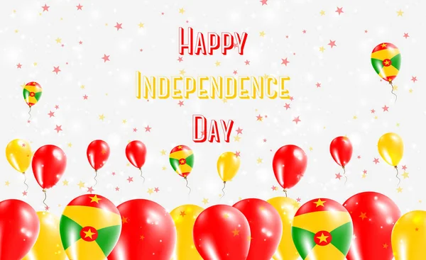 Grenade Independence Day Patriotic Design Ballons Couleurs Nationales Grenadiennes Joyeux — Image vectorielle