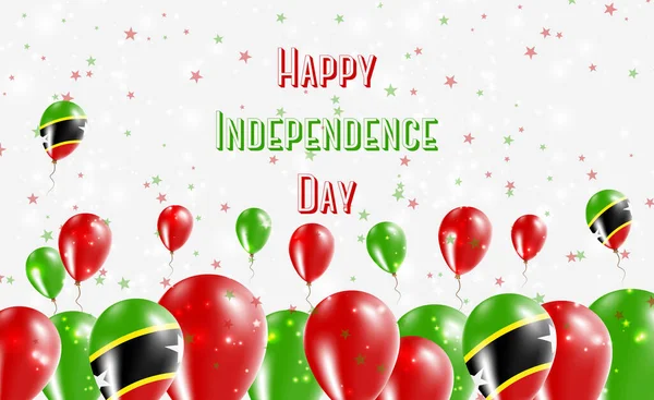 Saint Kitts Nevis Independence Day Patriotic Design Ballons Dans Les — Image vectorielle