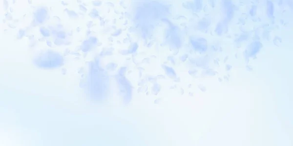 Світло Блакитні Пелюстки Квітів Падають Вниз Видатні Романтичні Квіти Півколо — стоковий вектор