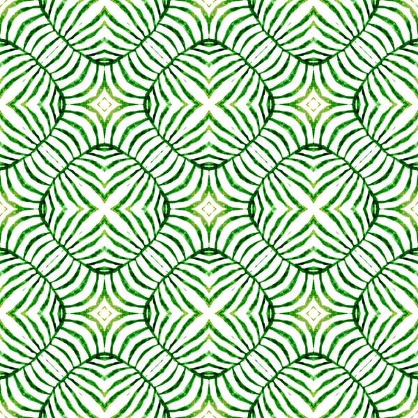 Diseño Rayas Dibujado Mano Verde Delicado Diseño Boho Chic Verano — Foto de Stock