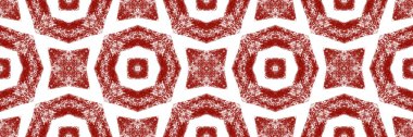 Tekrarlayan kusursuz sınır Ikat. Şarap kırmızısı simetrik kaleydoskop arka planı. arka plan için kayda değer dekoratif tasarım ögesi. Yaz şapkası süsleme deseni.