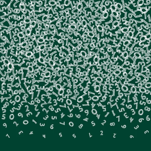 Caída Números Tiza Boceto Concepto Estudio Matemático Con Dígitos Voladores — Archivo Imágenes Vectoriales