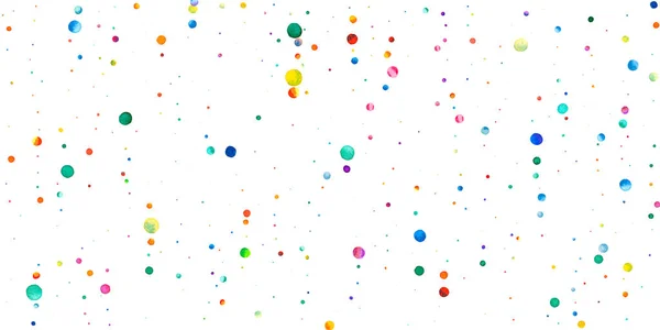 Aquarel Confetti Witte Achtergrond Schattige Regenboog Gekleurde Stippen Gelukkige Viering — Stockfoto