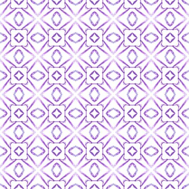 Sembol suluboya deseni. Mor muhteşem boho şık yaz tasarımı. Tekstil hazır popüler baskı, mayo kumaş, duvar kağıdı, ambalaj. Yeşil geometrik sembolü suluboya kenarı.