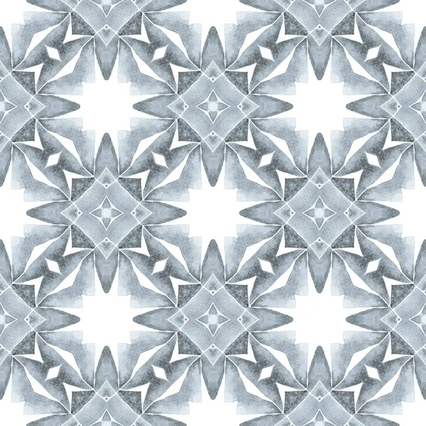 Mosaisch Nahtloses Muster Schwarz Weiß Schickes Boho Chic Sommerdesign Handgezeichnete — Stockfoto
