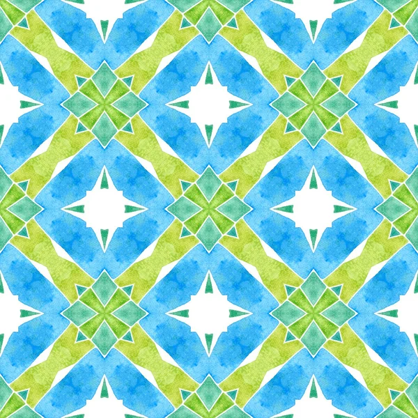 Акварельный Медальон Бесшовная Граница Зеленый Цвет Шикарный Летний Дизайн Текстиль — стоковое фото
