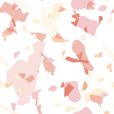 Terrazzo kusursuz desen. Taşlı turuncu gerçekçi mermer dokusu. Terrazzo pürüzsüz desenli, serin renklerde. Doğal taşlardan, granitten, kuvarstan, mermerden, betondan yapılmış arkaplan. 