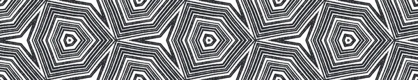 Geometric Seamless Pattern Black Symmetrical Kaleidoscope Background Pretty Decorative Design — Stock Photo, Image