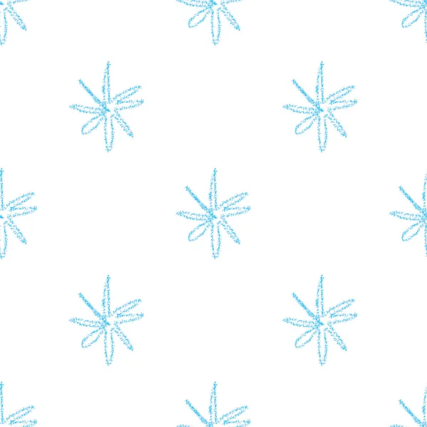 Copos Nieve Dibujados Mano Patrón Sin Costuras Navidad Copos Nieve —  Fotos de Stock