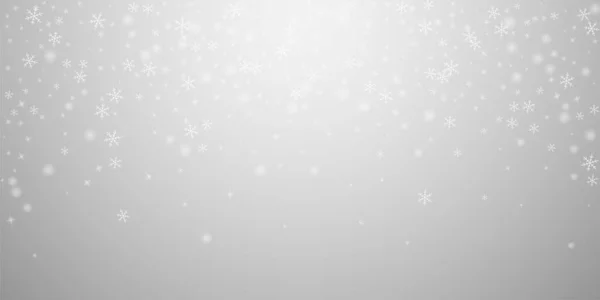 Sparse Glowing Snow Christmas Background Subtle Flying Snow Flakes Stars — Stock Vector