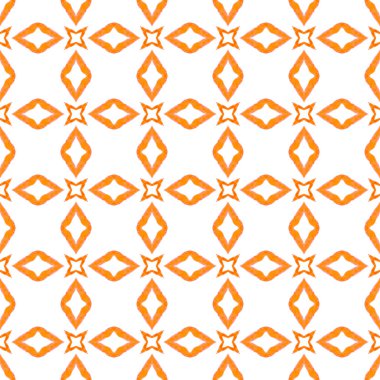 Suluboya, kiremit sınırını tekrarlıyor. Turuncu orijinal boho şık yaz tasarımı. Tekrar eden mayo tasarımı. Tekstil hazır harika baskı, mayo kumaş, duvar kağıdı, ambalaj..