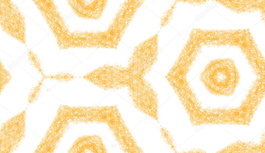Textured stripes pattern. Yellow symmetrical kaleidoscope background. Trendy textured stripes design. Textile ready ravishing print, swimwear fabric, wallpaper, wrapping.