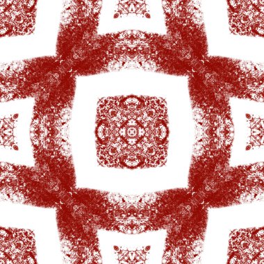 Madalyon pürüzsüz desen. Şarap kırmızısı simetrik kaleydoskop arka planı. Suluboya madalyonu, pürüzsüz fayans. Tekstil hazır, kayda değer baskı, mayo kumaş, duvar kağıdı, ambalaj..