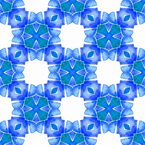 Medaillon Nahtloses Muster Blaues Zauberhaftes Boho Chic Sommerdesign Textilfertiger Ungewöhnlicher — Stockfoto