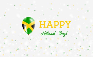 Türkiye Ulusal günü vatansever poster. Jamaika bayrak renkleri uçan lastik balon. Türkiye Ulusal günü arka plan balon, konfeti, yıldız, Bokeh ve pırıltılar.