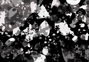 Terrazzo modern soyut şablon. Klasik İtalyan döşemesinin siyah ve bej dokusu. Taşlardan, granitten, kuvarstan, mermerden, betondan yapılmış arka plan. Venedik terrazzo trend vektör arkaplanı