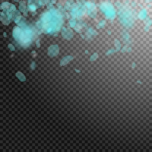 Pétales Fleurs Turquoise Tombant Gradient Séduisant Fleurs Romantiques Pétale Volante — Image vectorielle