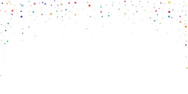 Beyaz arka planda suluboya konfeti. Sevimli gökkuşağı renkli noktalar. Rengarenk parlak kartın kutlu olsun. Elle boyanmış konfeti..