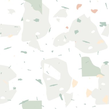 Terrazzo kusursuz desen. İç dekorasyon için minimalist döşeme taşı. Terrazzo pürüzsüz desenli, serin renklerde. Doğal taşlardan, granitten, kuvarstan, mermerden, betondan yapılmış arkaplan. 